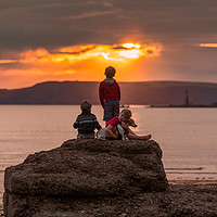 Buy canvas prints of Brothers at  Fort Bovisands, Plymouth at sunset by Maggie McCall