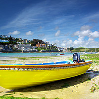 Buy canvas prints of Yellow Boat, Salcombe. Devon by Maggie McCall