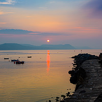 Buy canvas prints of Sunrise on the Cobb, Lyme Regis 2 by Maggie McCall