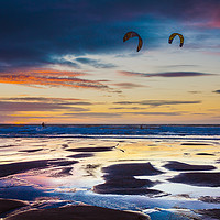 Buy canvas prints of KiteSurfing, Widemouth, Cornwall by Maggie McCall