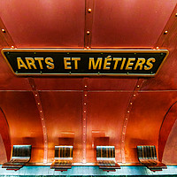 Buy canvas prints of Les Art et Metiers metro station Paris France by Maggie McCall