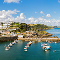 Buy canvas prints of Mevagissey Fishing village, Cornwall by Maggie McCall
