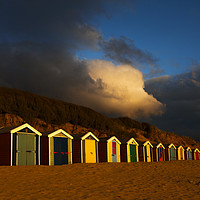 Buy canvas prints of Saunton Sands Beach Huts, Barnstable. by Maggie McCall