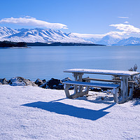 Buy canvas prints of Lake Pukaki, Picnic Area with Mount Cook by Maggie McCall