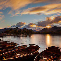 Buy canvas prints of Moored Boats Derwent Water, Lake District. by Maggie McCall
