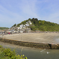 Buy canvas prints of Looe Bay Cornwall Panoramic by Maggie McCall