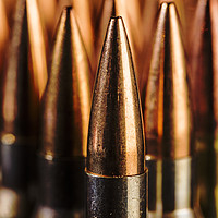 Buy canvas prints of Close up of  Standing Bullets. by Maggie McCall
