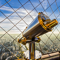 Buy canvas prints of Eiffel Tower Telescope by Maggie McCall