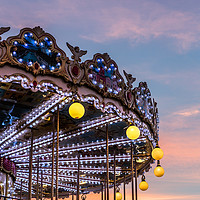 Buy canvas prints of Paris Carousel Sunset by Maggie McCall