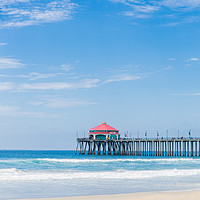 Buy canvas prints of Huntingdon Beach Pier, Los Angeles, USA. by Maggie McCall