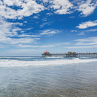Buy canvas prints of Huntingdon Beach Pier, California. by Maggie McCall