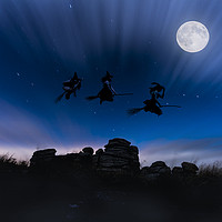 Buy canvas prints of Witches over Combestone Tor, Devon. by Maggie McCall