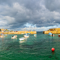 Buy canvas prints of Mousehole, Cornwall, Panoramic. by Maggie McCall