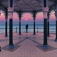 Buy canvas prints of Silhouette Of Girl On Brighton Bandstand by Maggie McCall