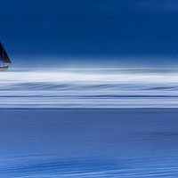 Buy canvas prints of Lone Yacht, Widemouth  Bay, Cornwall. by Maggie McCall
