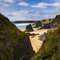 Buy canvas prints of Bedruthan Steps, Cornwall by Maggie McCall
