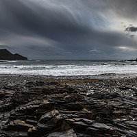 Buy canvas prints of Crackington Haven, Cornwall, Panorma. by Maggie McCall