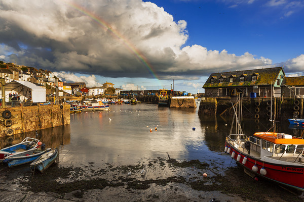 Low Tide, Mevagissey Harbour, Cornwall. Framed Print by Maggie McCall