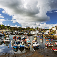 Buy canvas prints of Low Tide Mevagissey Harbour Cornwall by Maggie McCall