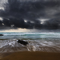 Buy canvas prints of Stormy Seas Bedruthan Steps by Maggie McCall