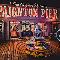 Buy canvas prints of Evening on Paignton Pier. by Maggie McCall