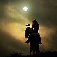 Buy canvas prints of Horseback Falconry by Maggie McCall