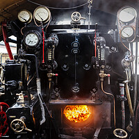 Buy canvas prints of Steam Train Cab, Braveheart, 75014 by Maggie McCall