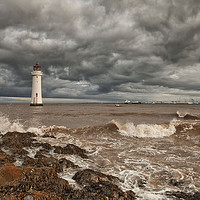Buy canvas prints of LIGHTHOUSE!!!! ( Perch Rock Before The Storm ) by raymond mcbride