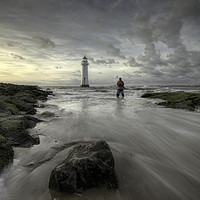 Buy canvas prints of Wet Feet at Perch Rock Lighthouse by raymond mcbride
