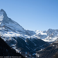 Buy canvas prints of View of the Matterhorn from the hiking trail to Sunnegga by J Lloyd