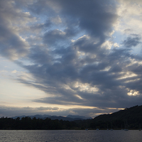 Buy canvas prints of Twilight at Lake Windermere by J Lloyd