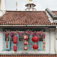 Buy canvas prints of Chinese lanterns in Haji Lane by J Lloyd