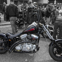 Buy canvas prints of Black Harley Custom by Christopher Kelly