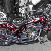 Buy canvas prints of Red Harley Custom by Christopher Kelly