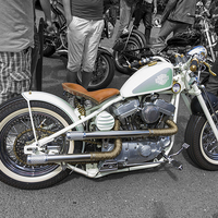 Buy canvas prints of White Harley Custom by Christopher Kelly