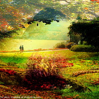 Buy canvas prints of Walking through some enchanted gardens with a friend. by Luigi Petro