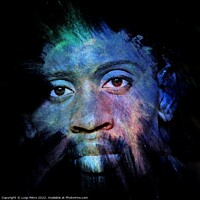 Buy canvas prints of Young black man hidden in the dark. by Luigi Petro