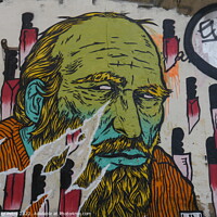 Buy canvas prints of Graffiti showing an old man, London, UK. by Luigi Petro