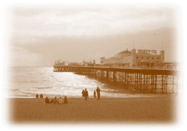 View of Brighton Pier from the beach. Brighton, UK. Picture Board by Luigi Petro