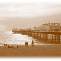 Buy canvas prints of View of Brighton Pier from the beach. Brighton, UK. by Luigi Petro