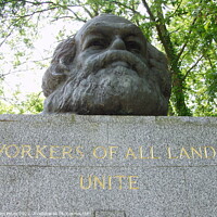 Buy canvas prints of Bust of Karl Marx in Highgate cemetery, London, United Kingdom. by Luigi Petro