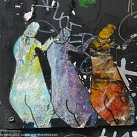 Buy canvas prints of Graffiti depicting three figures standing next to each other. by Luigi Petro