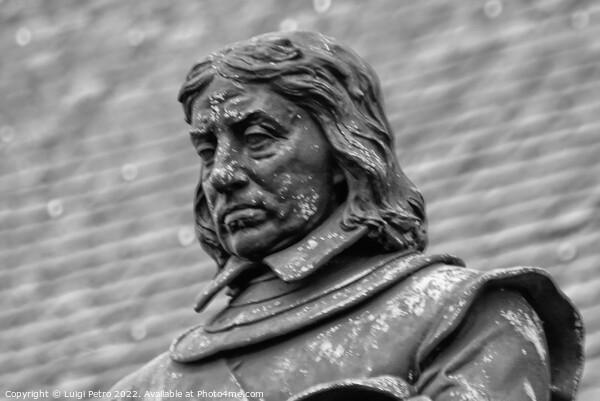 Close-up of Oliver Cromwell statue at London, England. Picture Board by Luigi Petro