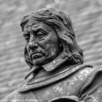 Buy canvas prints of Close-up of Oliver Cromwell statue at London, England. by Luigi Petro