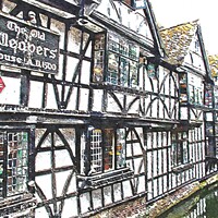 Buy canvas prints of The old Weavers house. Canterbury, England. by Luigi Petro
