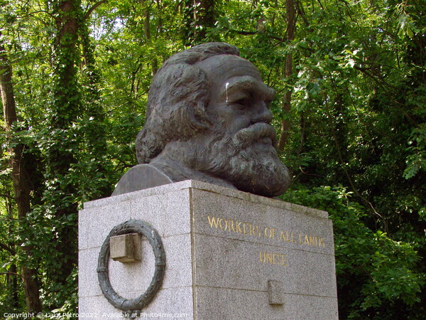 Tomb of Karl Marx in Highgate cemetery, London, United Kingdom. Picture Board by Luigi Petro