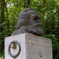 Buy canvas prints of Tomb of Karl Marx in Highgate cemetery, London, United Kingdom. by Luigi Petro