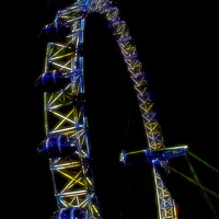 Buy canvas prints of London Eye at night, London, United Kingdom. by Luigi Petro