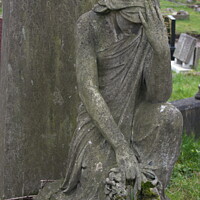 Buy canvas prints of Statue of grieving  woman on a grave. by Luigi Petro