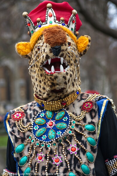 Masked participant in the New Year Parade in London, UK. Picture Board by Luigi Petro